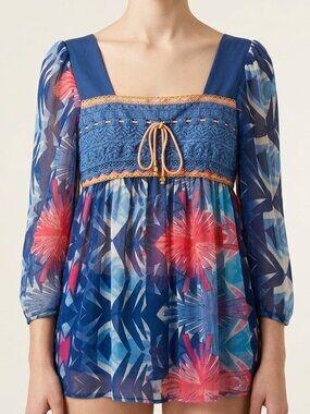 Missoni Graphic Empire Waist Blouse Size XS-S